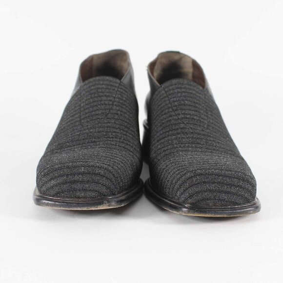 Luc Berjen Sz 39 Charcoal Black Elastic Bambou 1.5" Ankle Booties - Picture 3 of 11